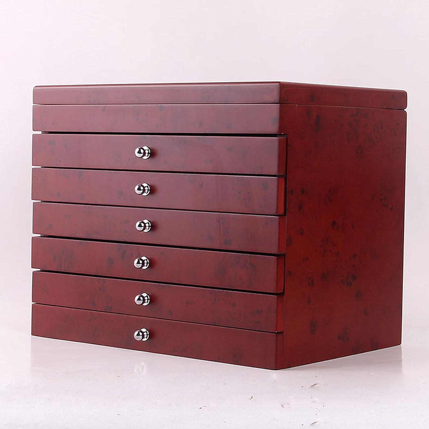 Scatola organizer per penne stilografiche a 7 strati, 78 scomparti, in legno, con coperchio in vetro, vassoio portaoggetti per collezione di penne