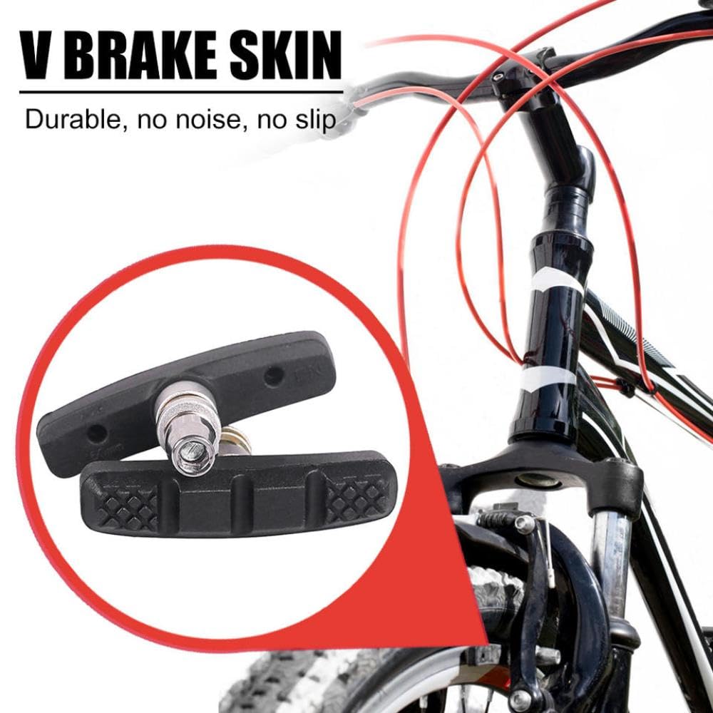 2 Stück Fahrrad leise Bremsbeläge Ersatz kompatibel mit Mountainbike V Bremshalter Schuhe Blöcke 60 mm Mountainbike MTB Fahrradteile Aftermarket Ersatz
