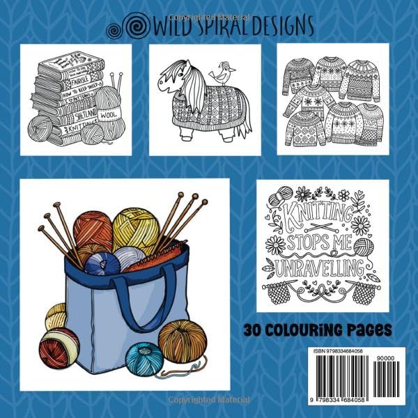 Wild and Woolly Knitting: Cute and Cozy Coloring Book for Adults: 30 Fun and Simple Coloring Pages Featuring Shetland Wildlife and Woolly Patterns image 3