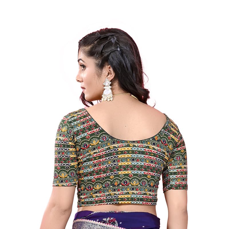 Image of Colorful Street Cotton Stretchable Round Neck Printed Blouse