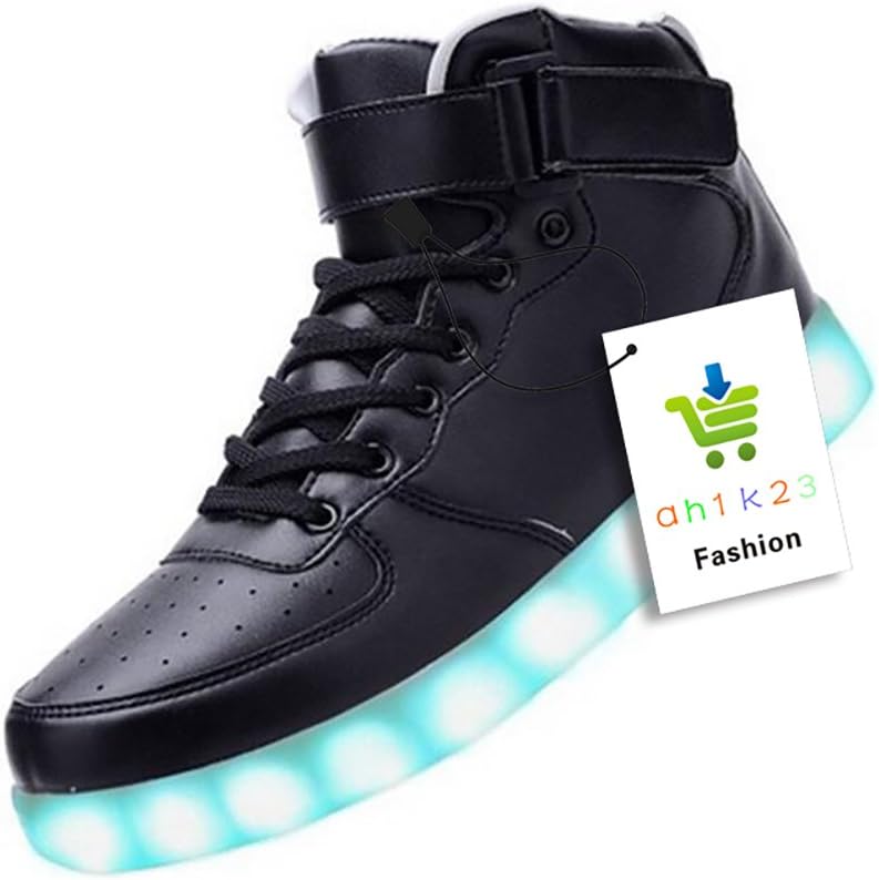 Hot Size 35-46 Women Men High Top USB Charging LED Shoes Flashing Sneakers