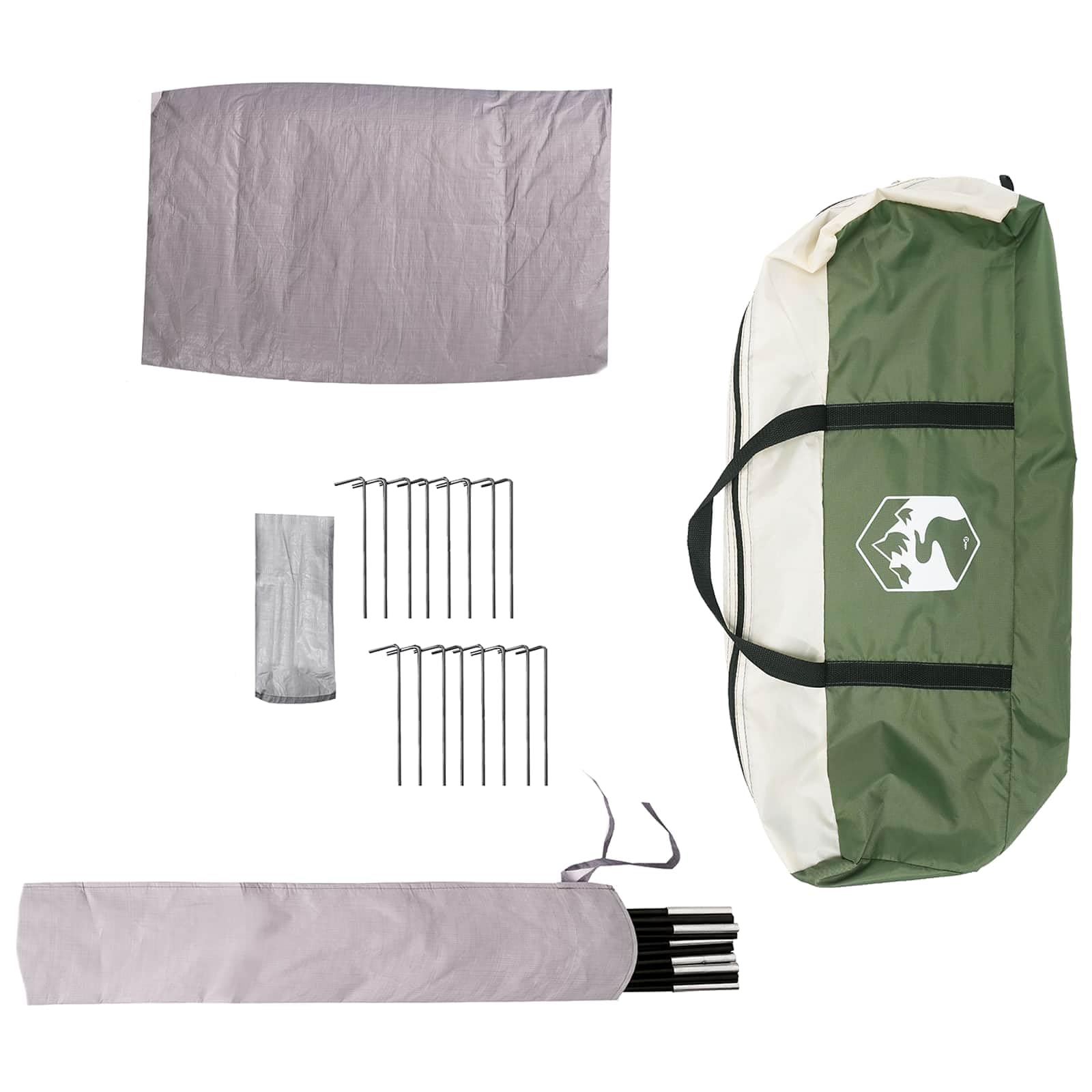 Tienda de campaña familiar verde 10 personas 185T poliéster