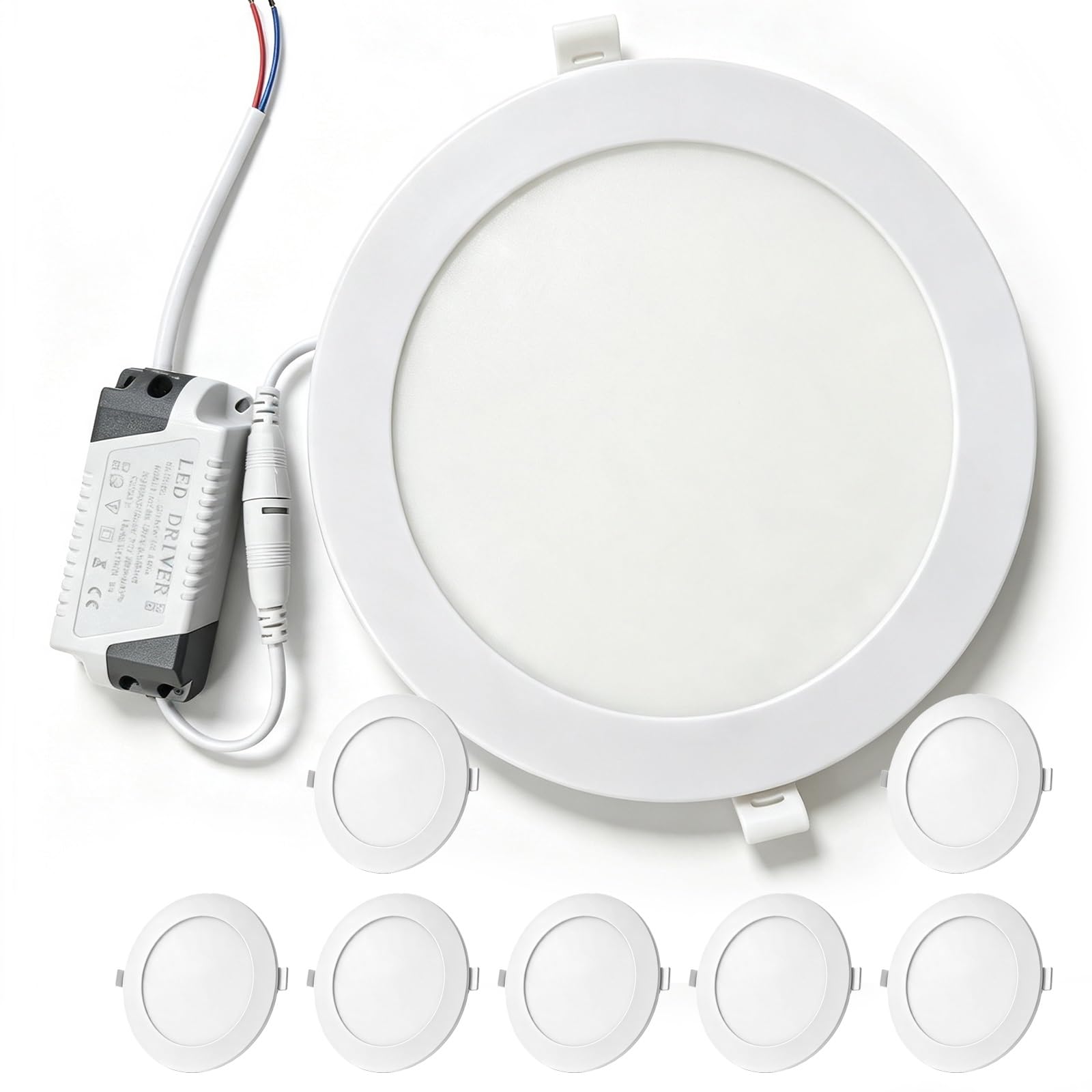 TQQEPOOL Ultra Slim 0.4" Thick LED Recessed Ceiling Light with Junction Box