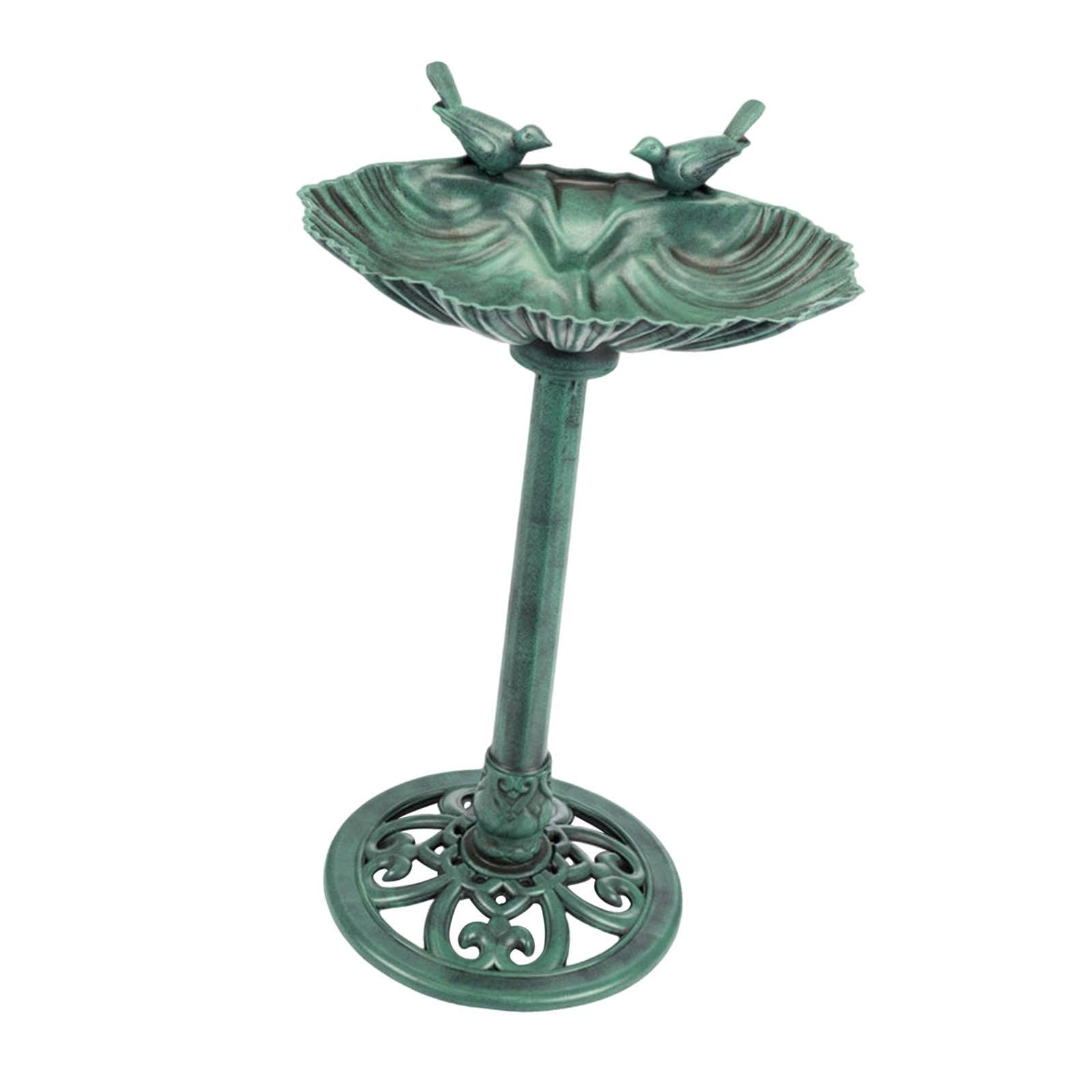 Harilla Bebedero para Pájaros para El Jardín – Ideal para Regalar a de Las Aves – Elegante Bebedero Independiente de Diseño Vintage – Accesorio de, Verde