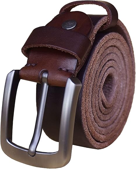 Amazon Co Jp 純牛革ベルト メンズ レザー レトロ カジュアル 牛革ベルト 初層牛革 ピンバックル ズボンベルト 手作りベルト 爪バックル付き 服 ファッション小物