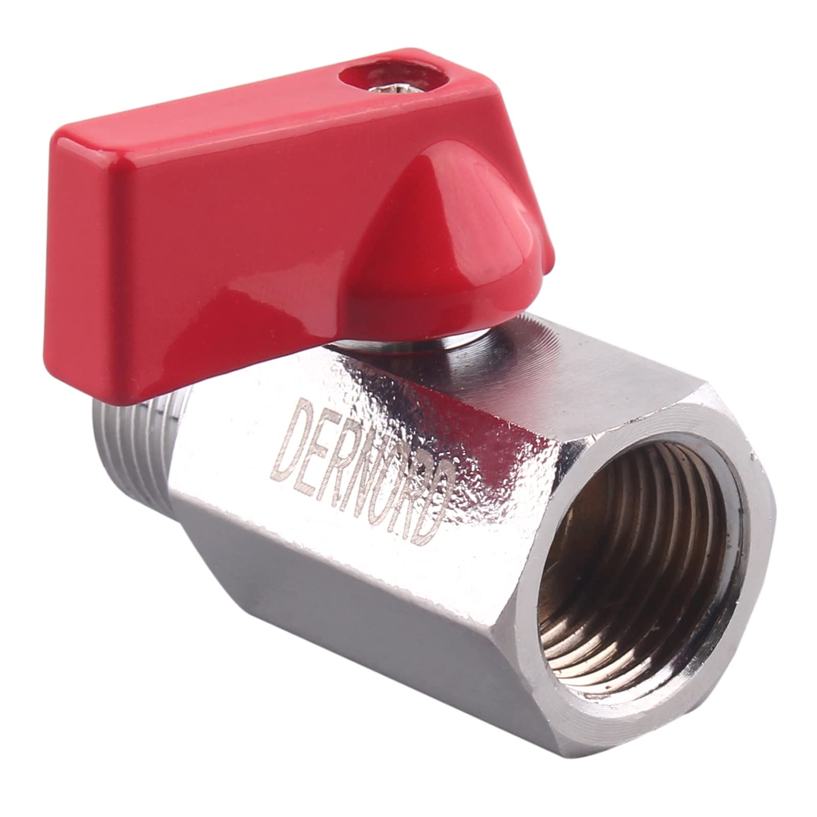 Snapklik.com : DERNORD Brass Mini Ball Valve NPT Thread, Shut-Off Valve ...