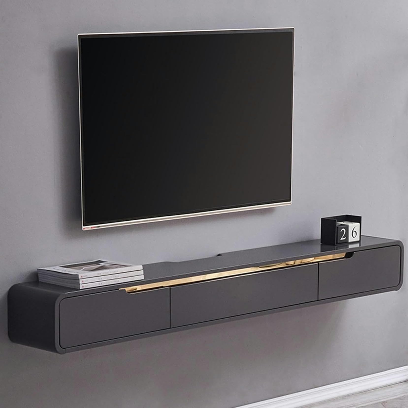 Meuble TV suspendu en bois pour salon moderne