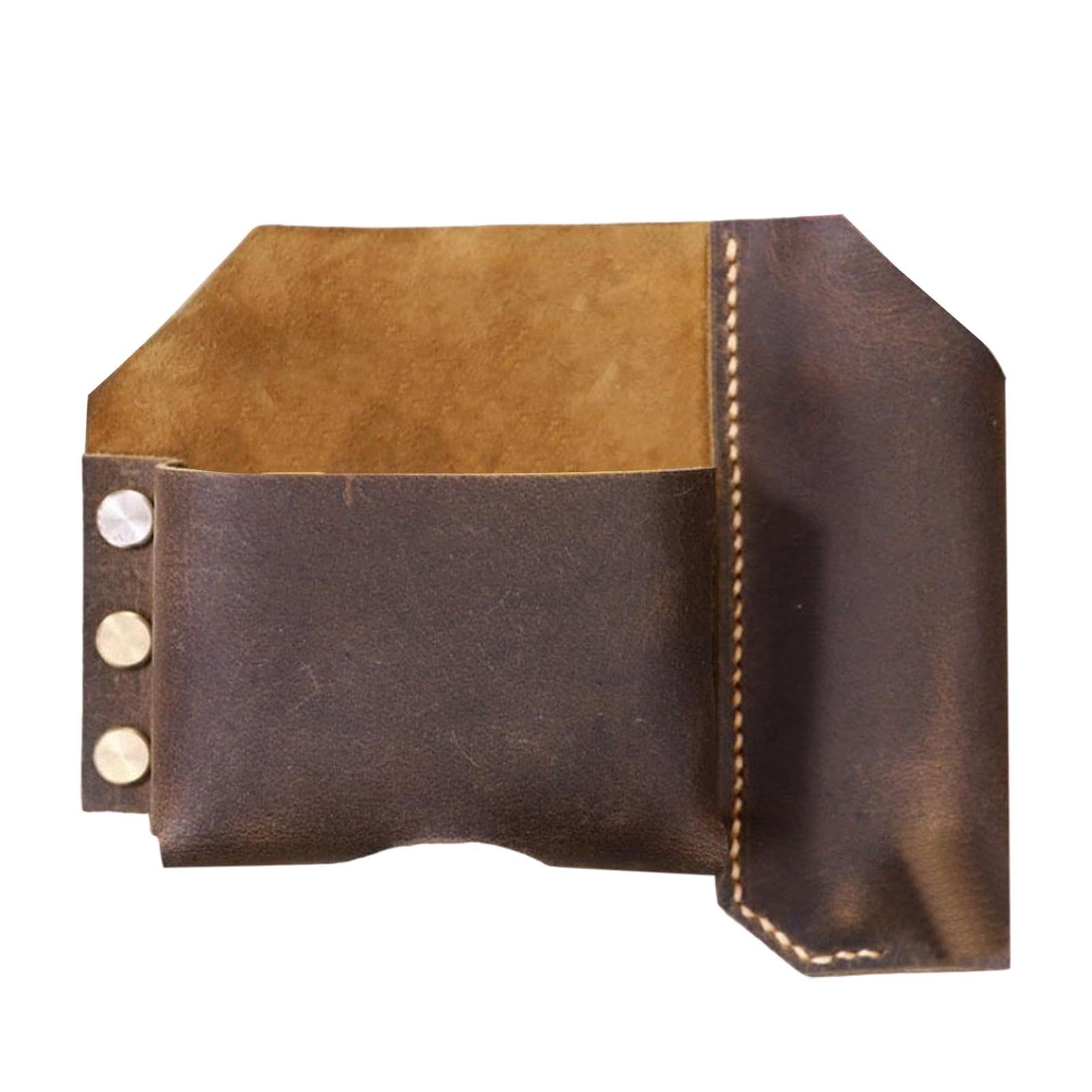 Étui Ceinture En Cuir Pour Mètre Ruban - Dimensions 12x8.5x5 Cm, Boucle Réglable, Marron