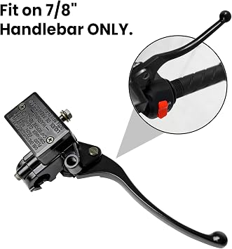 7/8 Brake Master Cylinder Kit Handlebar Front Right Side Brake Lever Compatible with Honda TRX TRX250 TRX300 350 400 450 Rincon Foreman Rancher