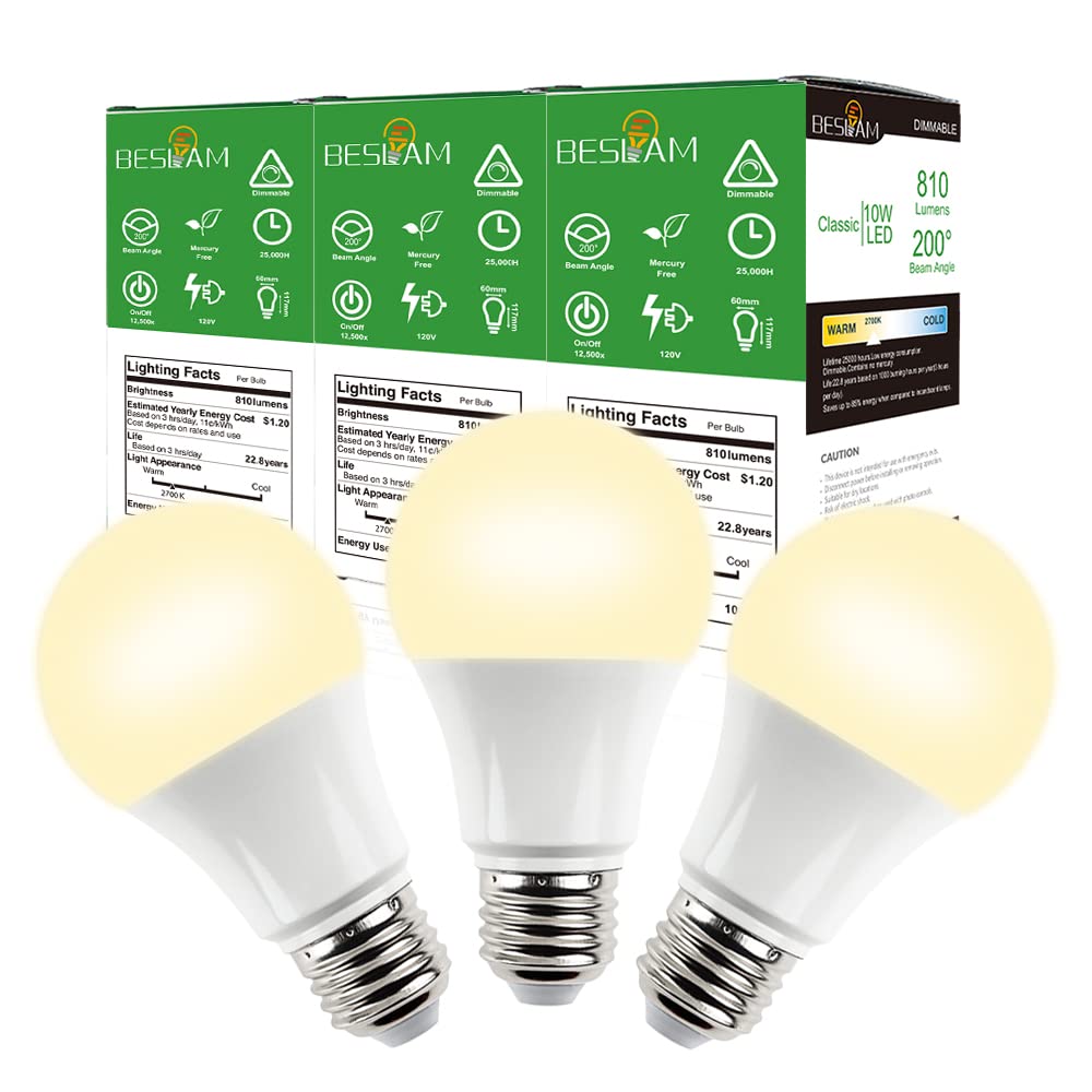 Amazon | LED電球 調光器対応 E26 電球色 2700k 10W 60W形相当 高輝度