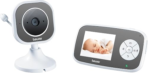 Beurer BY110 Baby Monitor Modo Eco y Video, Vigilabebés con Cámara, Pantalla LCD