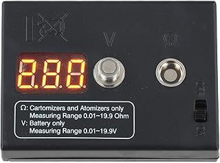 Eawfgtuw Lecteur de mesure ohmmètre de résistance - Outil de bricolage pour atomiseur - Matériau ABS - Noir - 0,01-20 Ohm - Gamme 510 808D M7 M8 - Appareil portable compatible (deuxième génération)