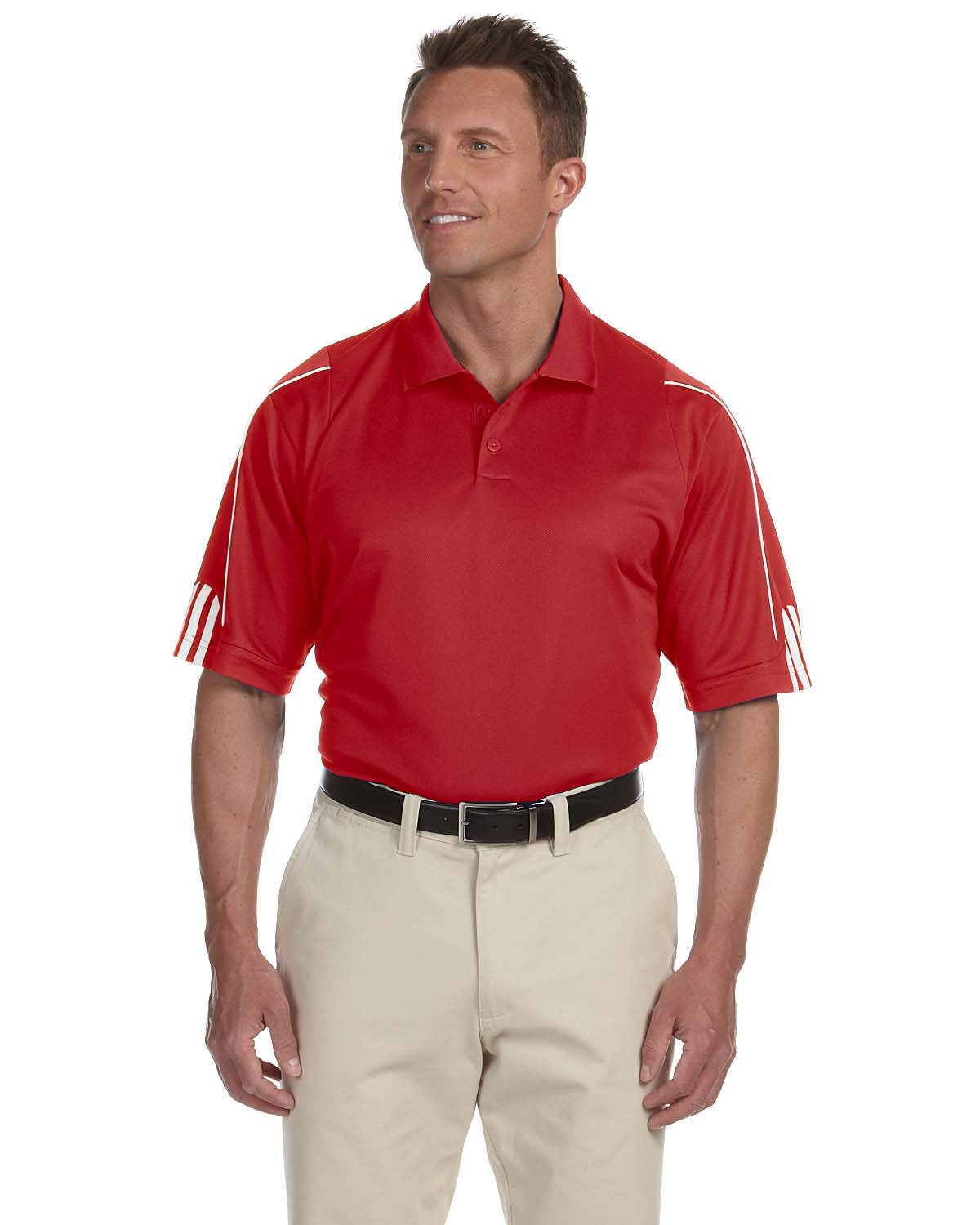 adidas de hombre Climalite 3 rayas Cuff piqué Polo - A76