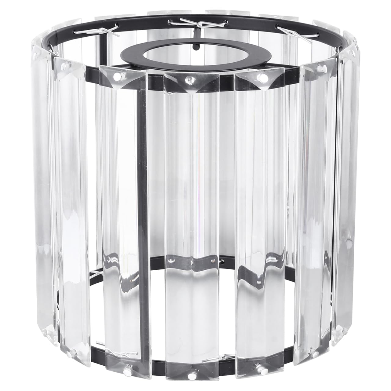 Housoutil Crystal Lampshade Ceiling Light Cover 4.92X4.92X4.72In Iron Art Lamp Shade for Indoor Ceiling Light Decorative Living Room Bedroom Hallway