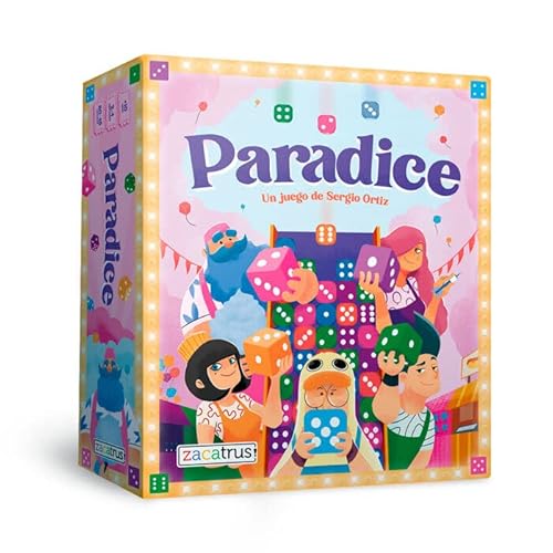 ZACATRUS Paradice - Gioco da Società Familiare | Foraine Colorate | 50 Dadi, Distributore Singolo | 2-4 Giocatori, 30-45 Min | Da 8 Anni