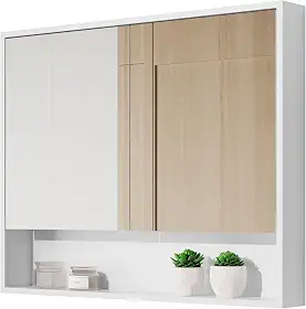 Armário De Banheiro Aéreo Espelheira Eros 2 Portas Branco