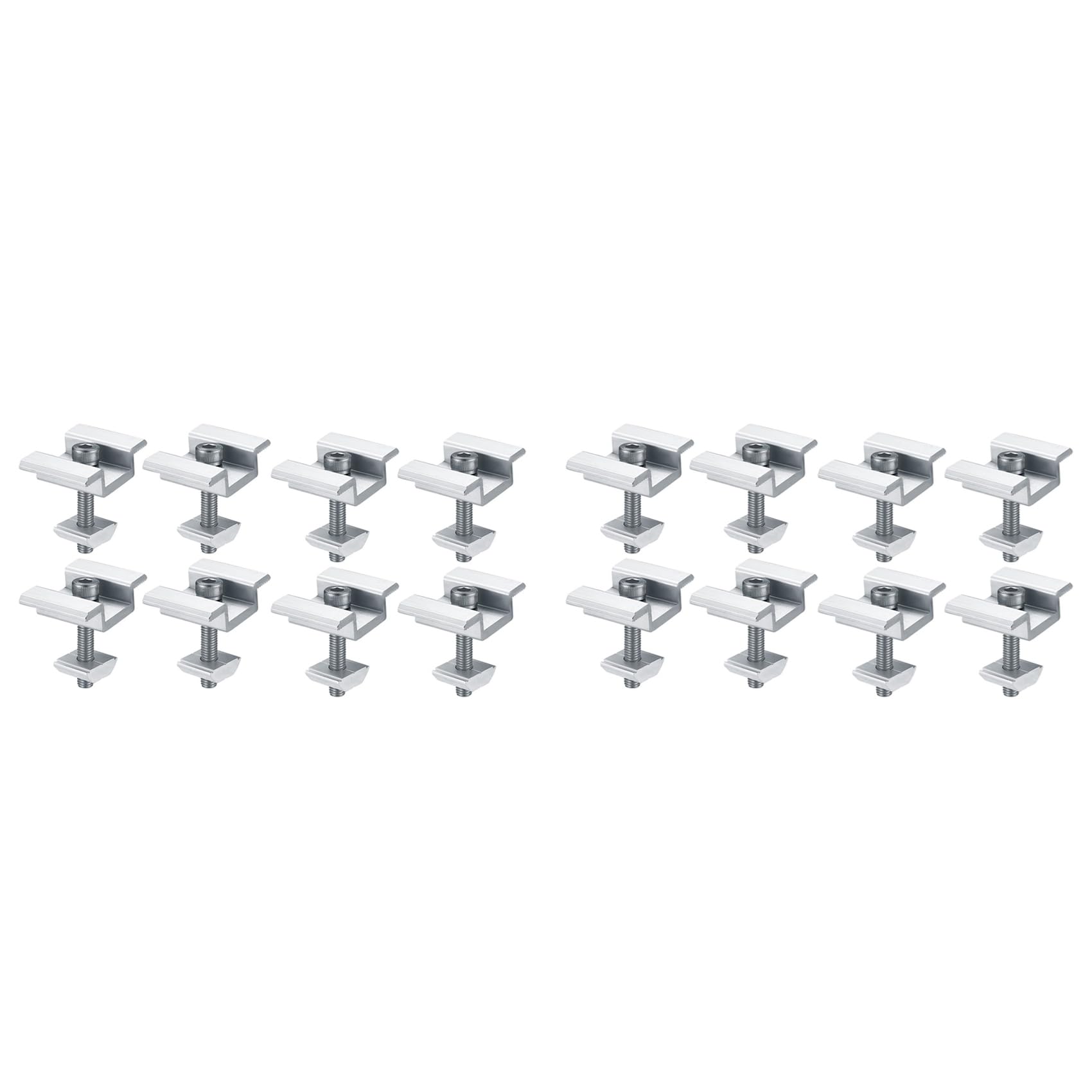 Ctrlzs 16Pack Solar Panel Mounting Brackets, Solar Panel End Clamps, Centre Clamps, For Pv Solar Panel Solar Module 35Mm