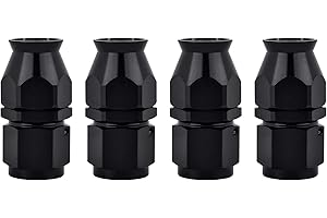 EVIL ENERGY Premium AN Hose End Fittings 8AN PTFE Straight Black Fitting...