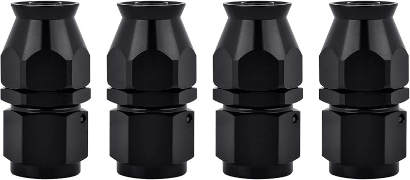 EVIL ENERGY 6AN PTFE Hose End Fitting Straight Black for PTFE Hose Only 4PCS
