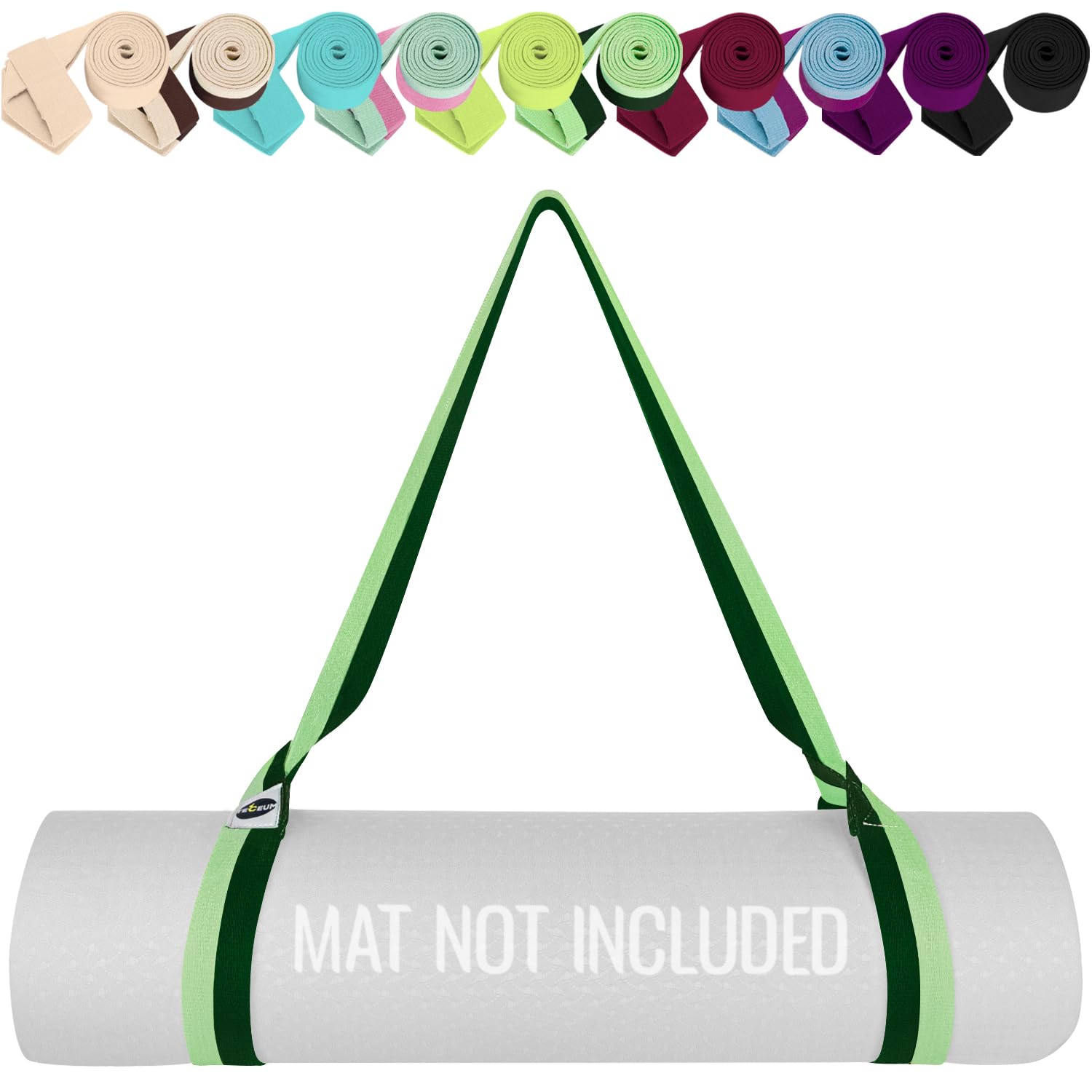 TECEUM Yoga Mat Strap - Soft Cotton Carrier -15