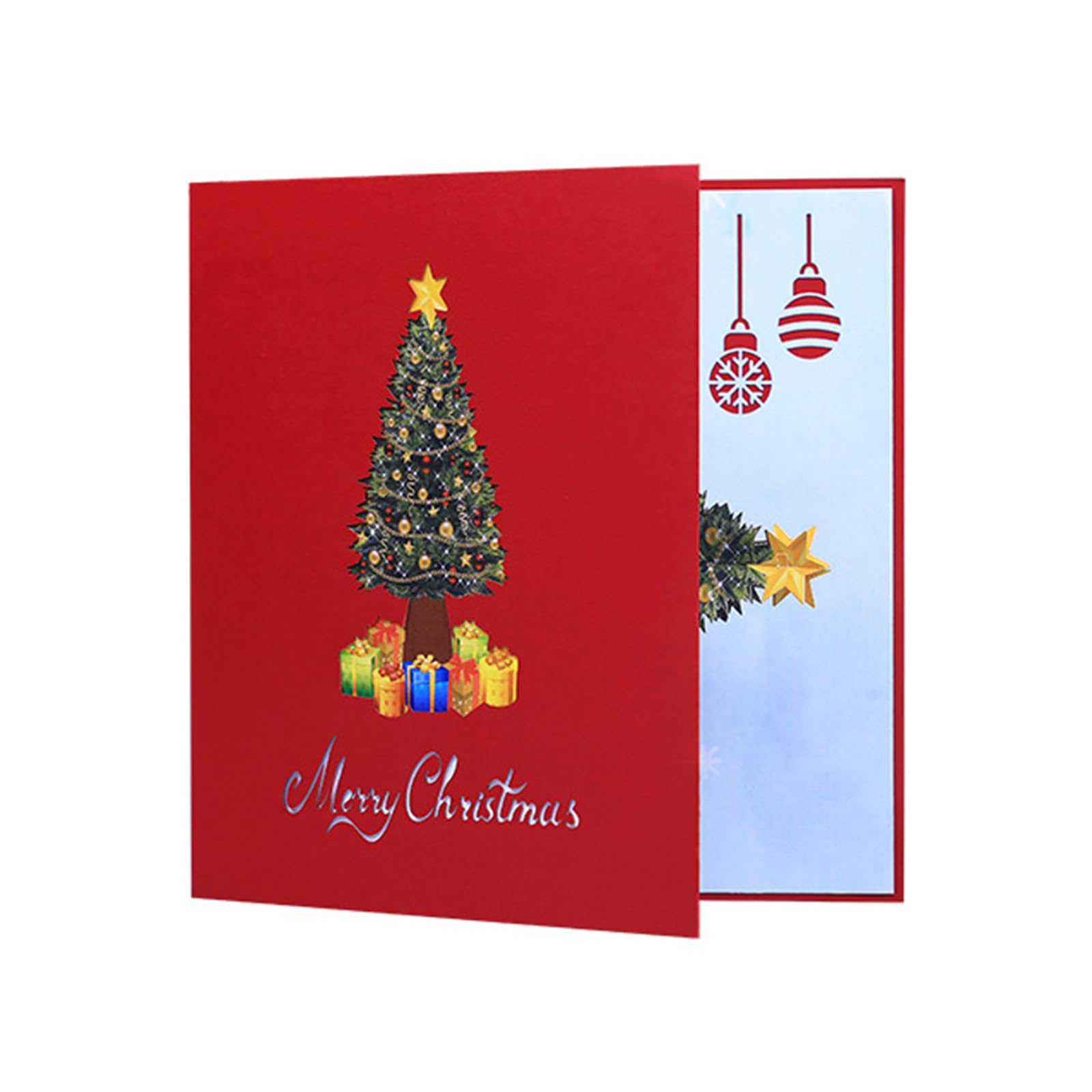 Elnwnnkc Multicolor Festival 3D Popup Christmas Tree Card Distinctive 3D Popup Christmas Tree Card With Envelope For Seasonal Greetings Detachable Decoration
