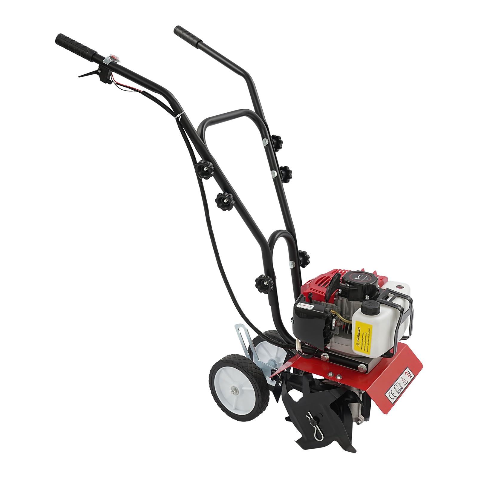 Motocultor de gasolina 52 cc 2 tiempos, 1,9 kW, motociclista jardín 30 cm