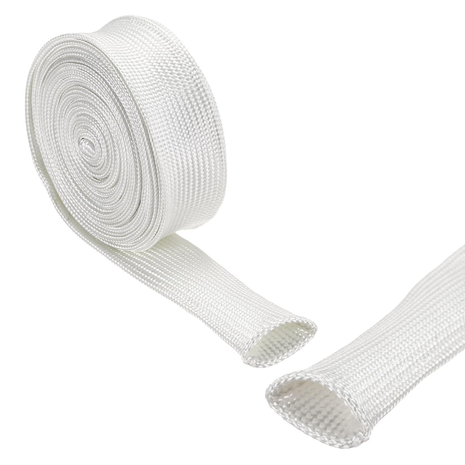 sourcing map Insulation Cable Protector,15mm/0.59 Inch-3m/10 Feet High TEMP Fiberglass Sleeve White โ image 1
