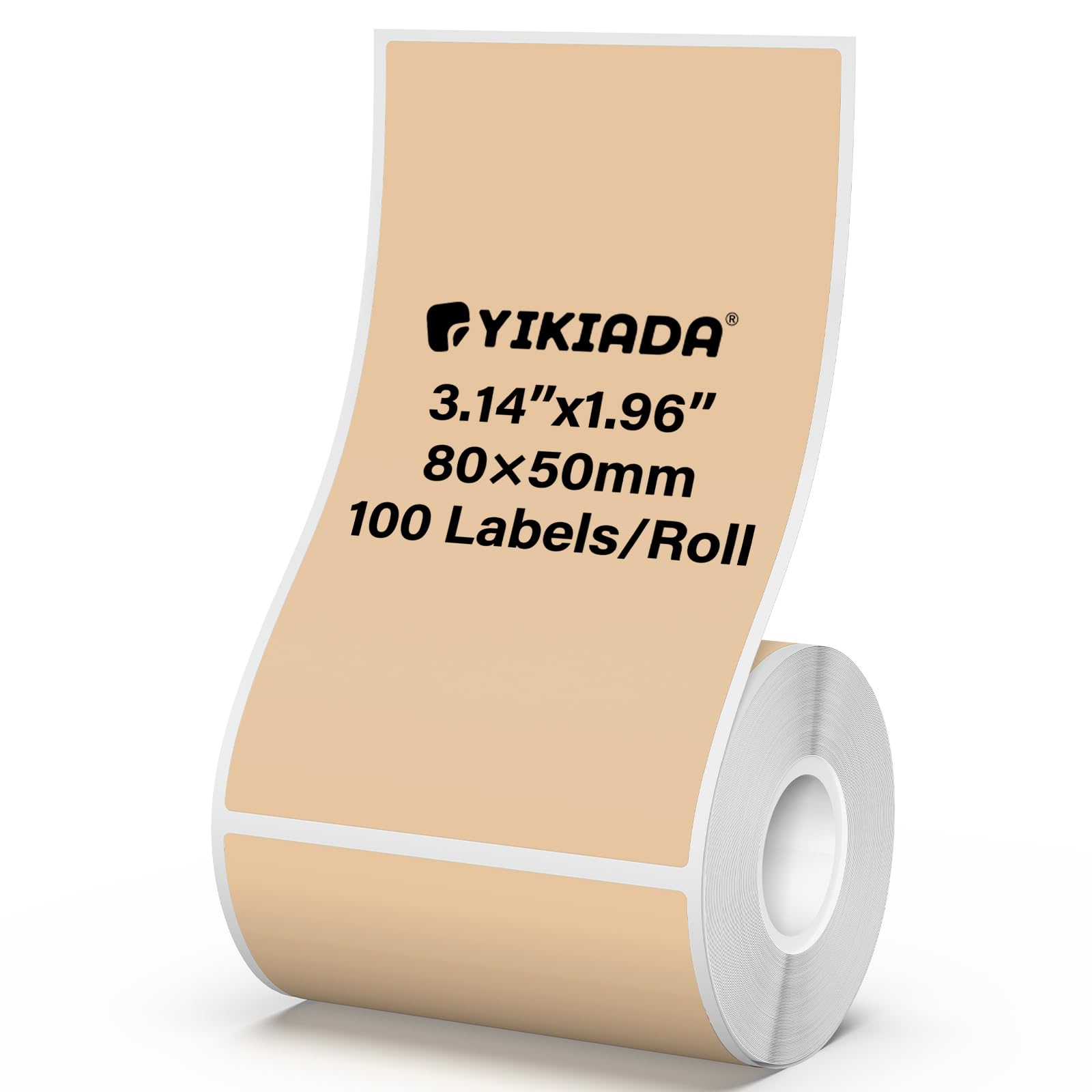 YIKIADA Brown Thermal Labels 50 × 80 MM Vinyl Waterproof Stickers Self-Adhesive Address Decals Compatible with M110/M220 Pack of 100