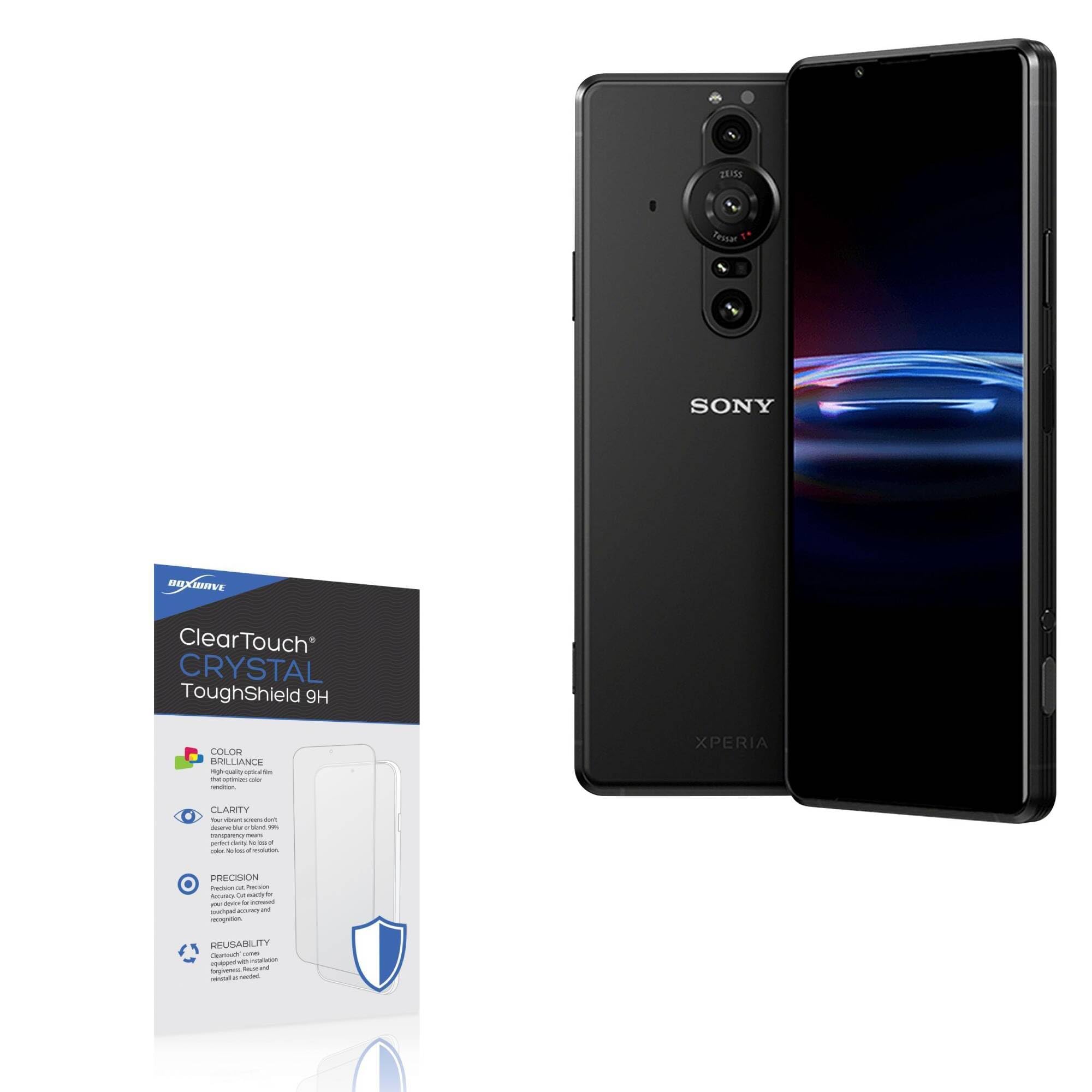 BoxWave Screen Protector Compatible with Sony Xperia Pro-I (6.5 in) - ClearTouch Crystal ToughShield 9H (2-Pack), Clear 9H Tough Flexible Film Screen Protector