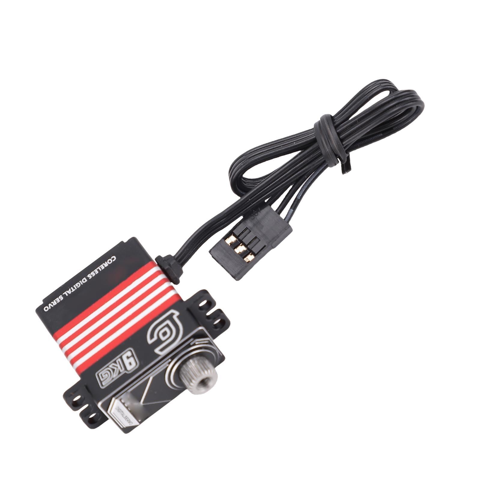servo digital RC de 9 kg con brazo IP66 Reemplazo de servo de metal a prueba de agua para SCX10 III 1 18 Crawler Control de precisión de alto par para entusiastas de (Roja)