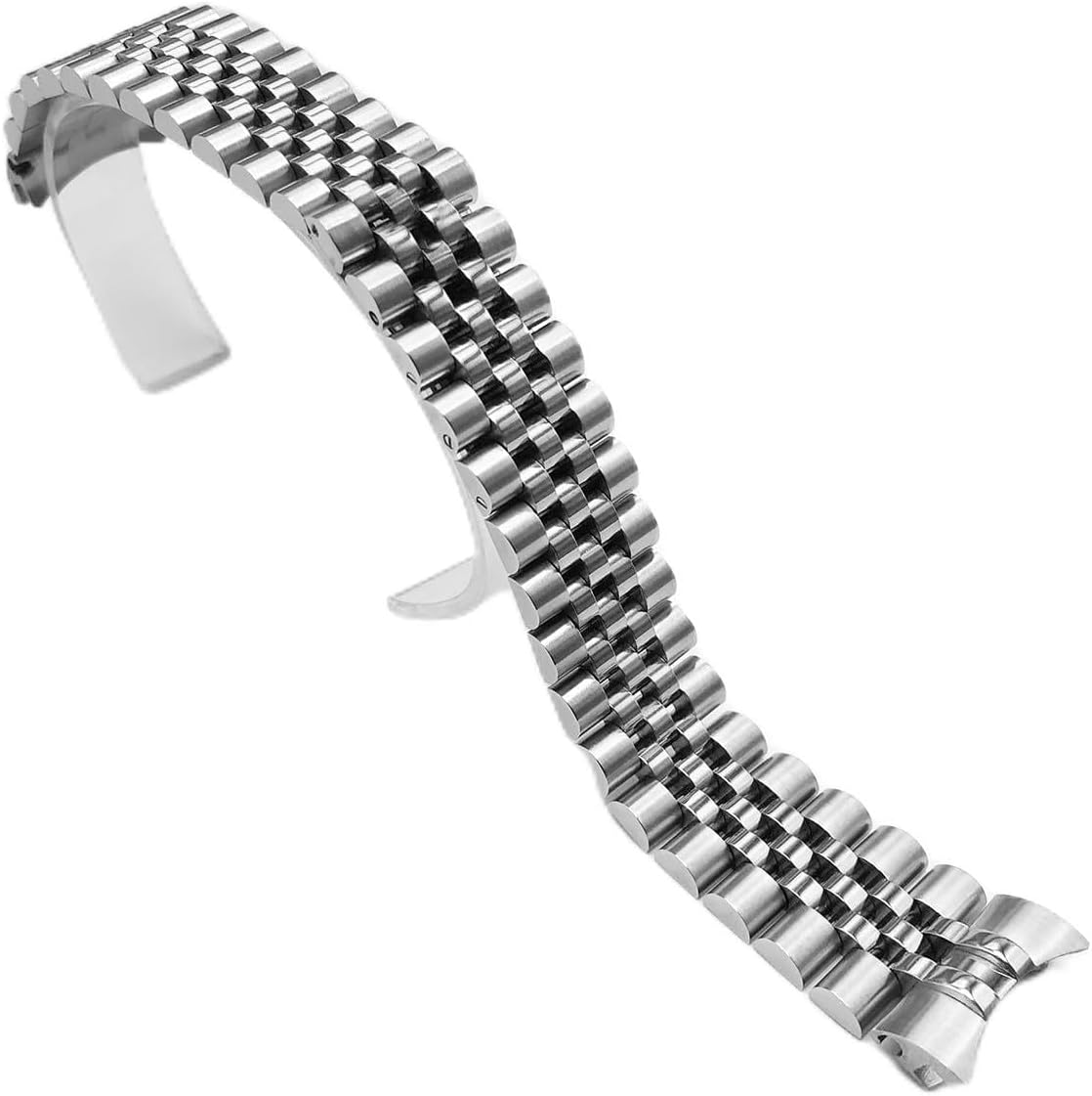 Jubilee Watch Band Bracelet Replacement For Rolex Watch With Hidden Clasp Solid Link Glossy steel color 20mm