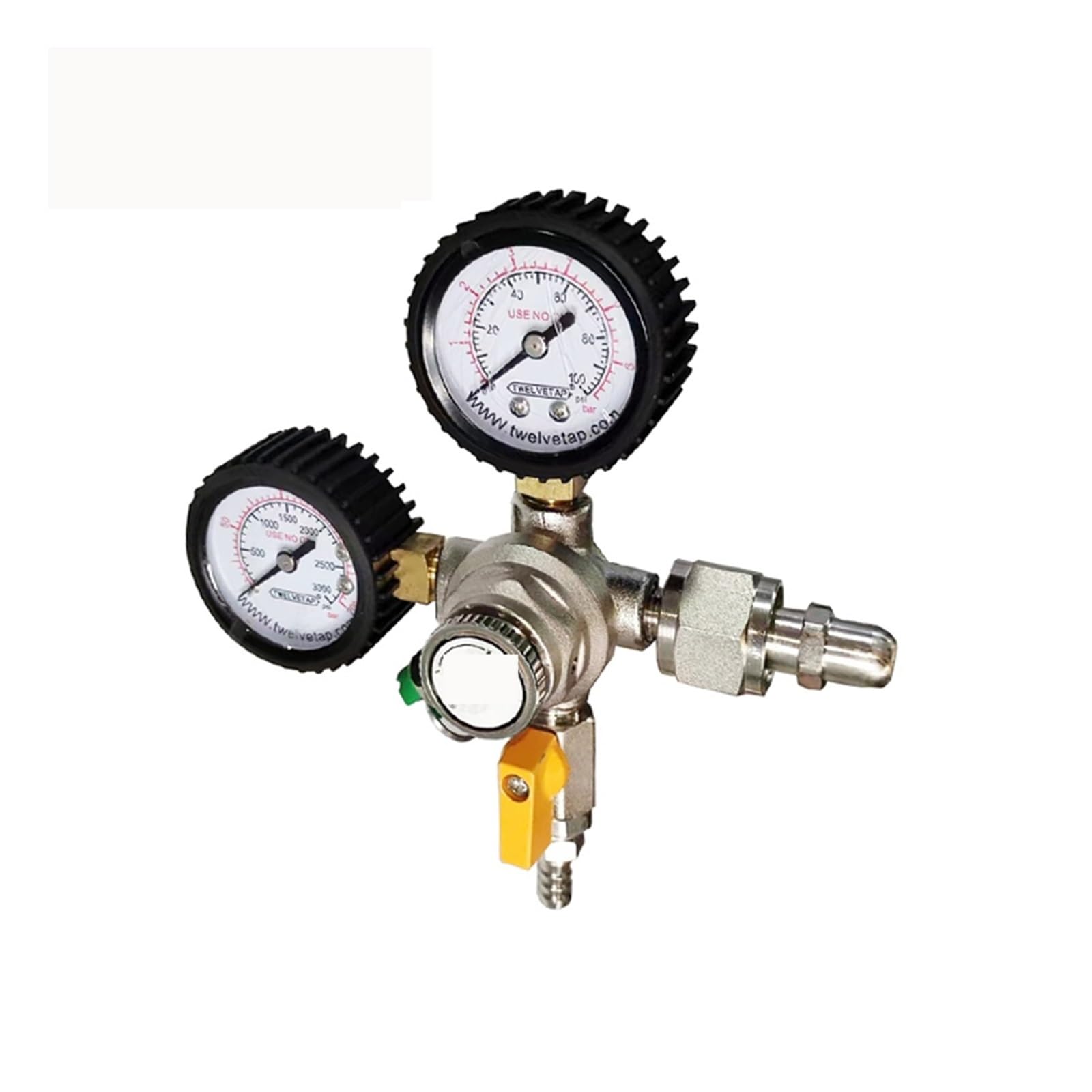 Reduktor ciśnienia CO2, Regulator CO2 Reduktor ciśnienia piwa Homebrew Regulator Podwójny manometr - Kegerator piwa z beczki z ciśnieniowym zaworem bezpieczeństwa