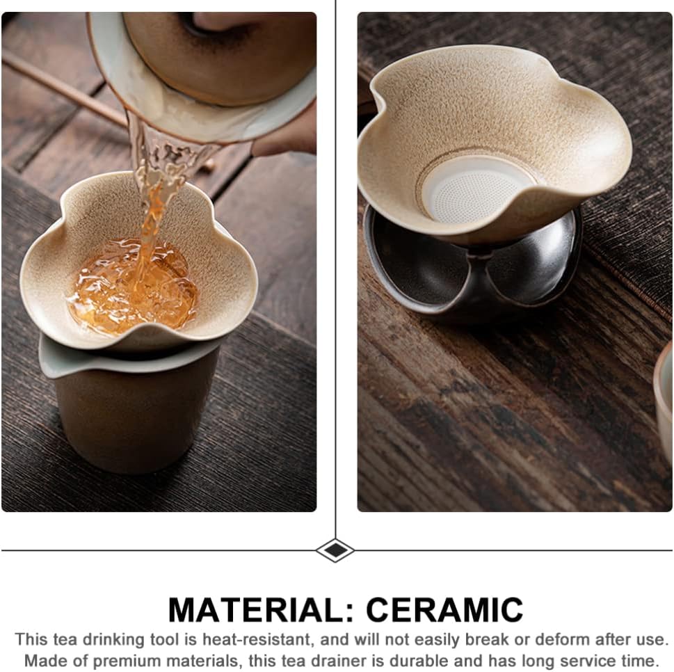 1 Set Ceramic Tea Strainer Retro Tea Filter Ceramic Infuser Strainer Decor Filtering Tool Making Supply Home Strainer Adornment Filter Mesh Filter