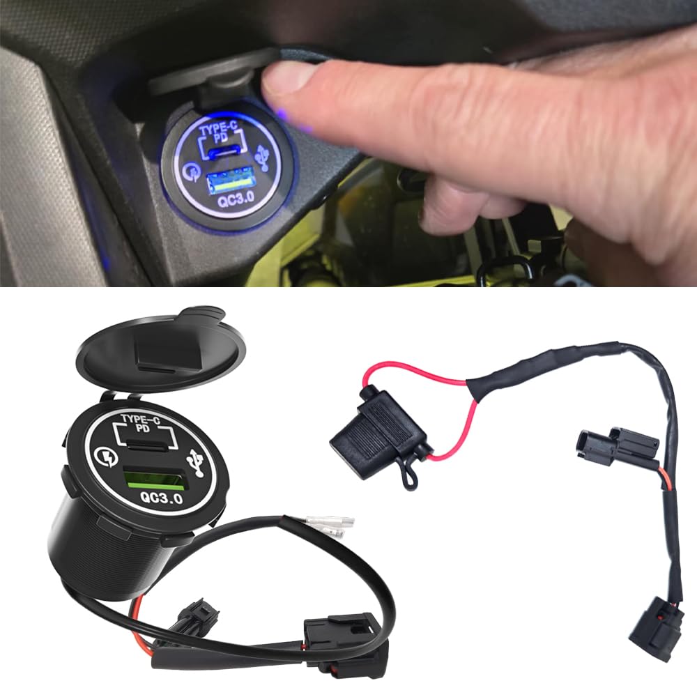 DC 12 V Steckdosen-Zubehör-Set mit Stecker, kompatibel mit Honda Transalp XL750 (nur US-Modelle)