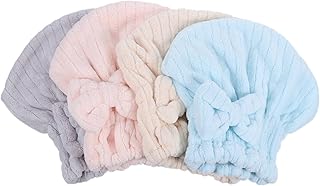 FOMIYES 4 Pçs Chapéu De Lã De Coral Para Cabelo Seco Toalha De Secagem Rápida Toalha De Cabelo Envoltório De Cabelo Seco Envoltório Chapéu Chapéu Tomar Banho