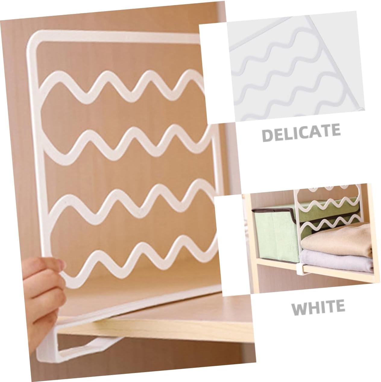 Kisangel 10pcs Adjustable Closet Dividers Shelf Separator for Wardrobe Organization Easy Installation No Drill Wood Material for Bedroom Kitchen Bathroom Storage