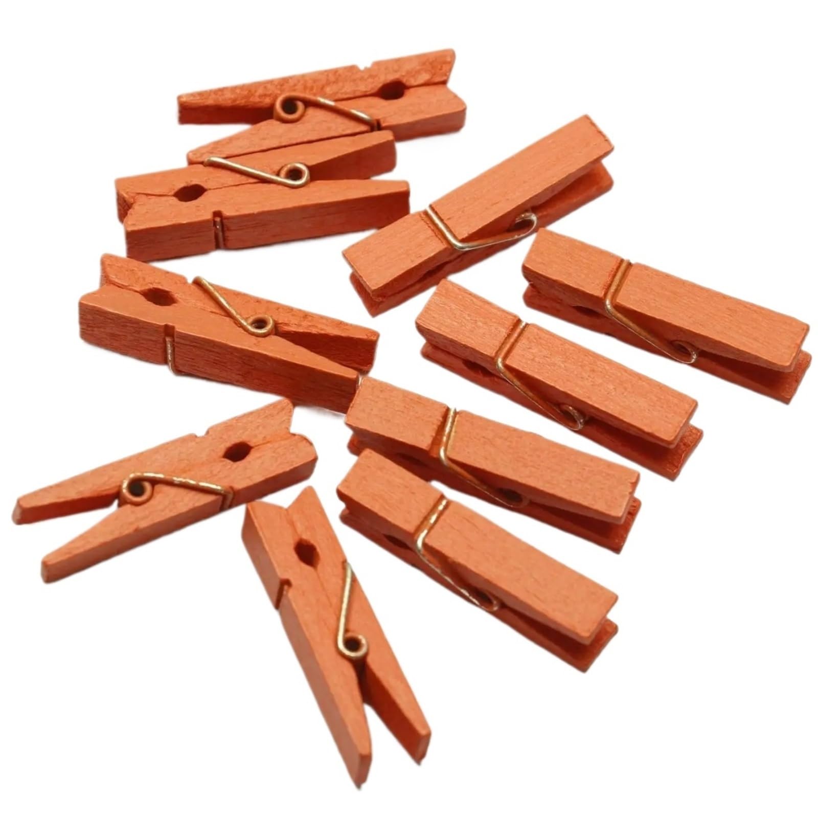 200Pcs Wooden Clothespins Colorful Small Clip For Colthes(Orange)