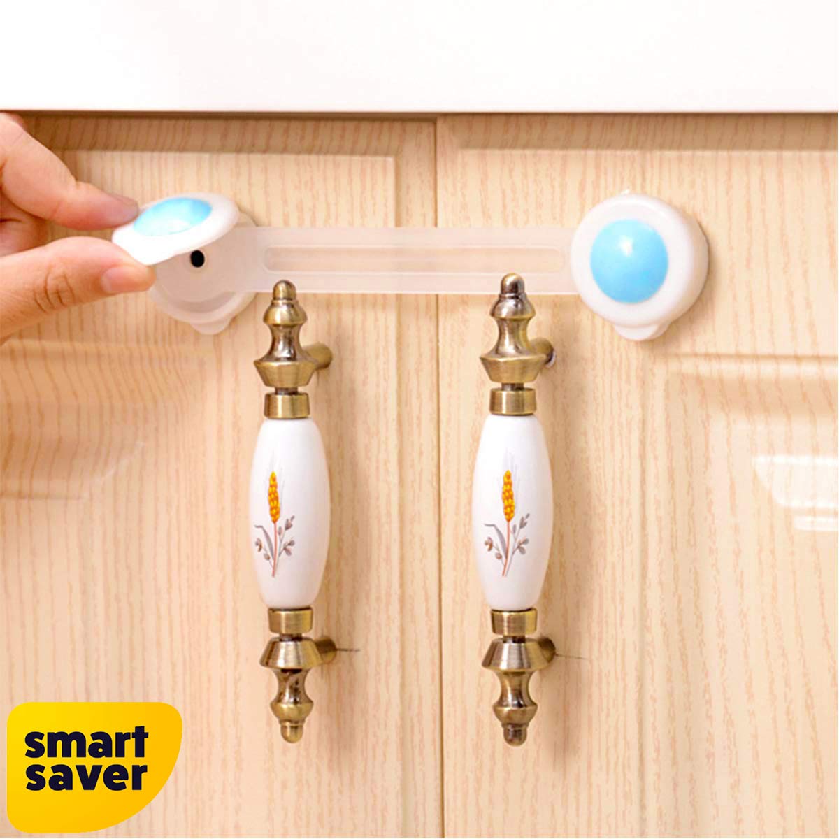 Smart Saver Baby Safety Child Proof Cabinet Locks, Drawer, Doors, Cupboard, Refrigerator Pack Of 6,Blue 4