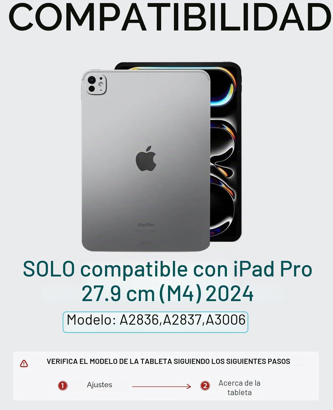 CHESONA Teclado para iPad Pro 11 2025 (M5)/2024 (M4), 7 colores de iluminación, trackpad multitáctil, funda con soporte para lápiz, 2 canales Bluetooth para M4 iPad Pro 2024 de 11 pulgadas, negro