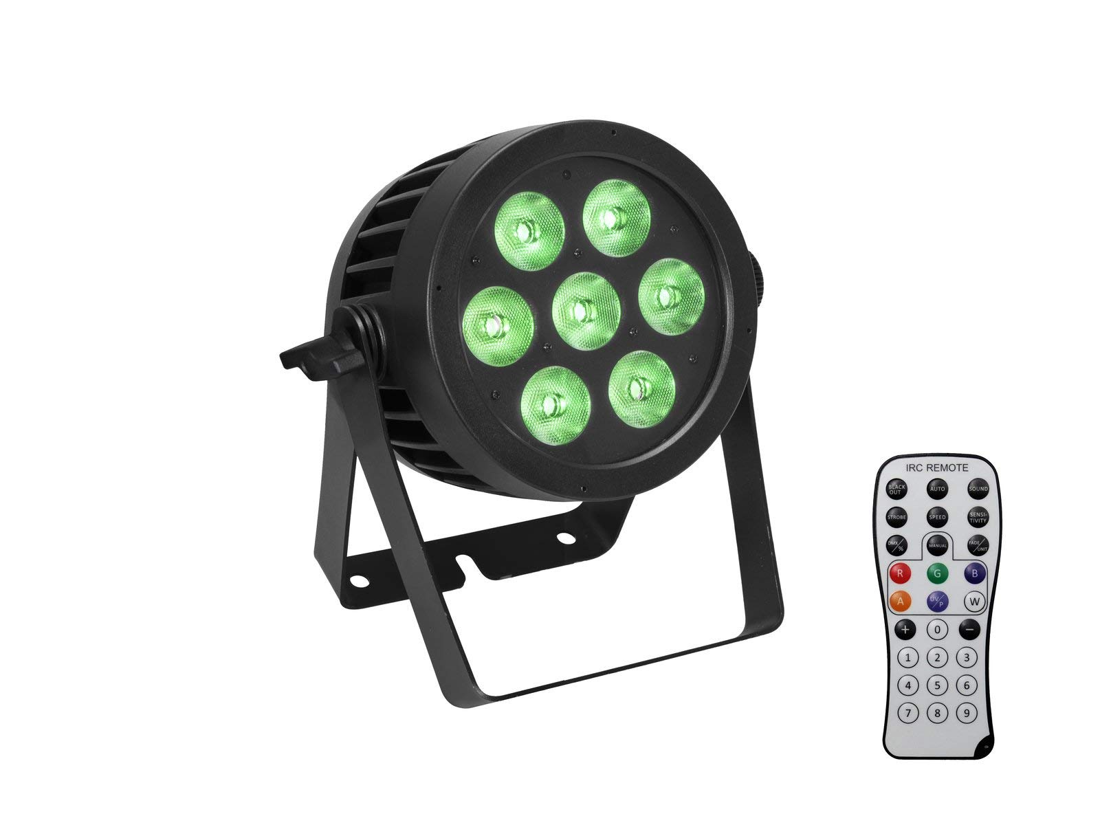 EUROLITE Set LED IP PAR 7x8W QCL Spot + 2x Diffusorscheibe (15x60° und 40°) | Wetterfester Scheinwerfer mit 7 QCL-LEDs und RGBW-Farbmischung inkl. 2x Diffusorscheibe