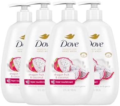 Amazon.com : Dove Advanced Care Hand Wash 4 Count for Effectively Washing Away Dirt & Germs, Dragonfruit & Coconut with 10-Layer Nourishment