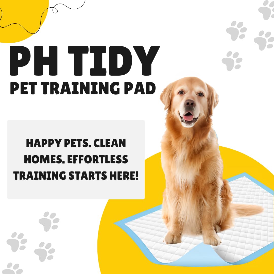 PH TIDY Pet Training Pads with Quick Drying Surface and Absorbent Core | (60x90 CM) | Pack of 9 | (90 Pieces)