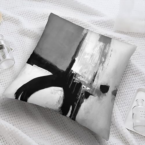 Miniatura 4 de Fundas de almohada de terciopelo abstracto negro, blanco, gris, fundas de almohada para sofá, fundas de almohada cuadradas para decoración del