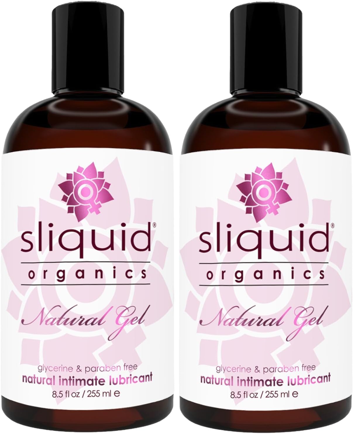 Sliquid Organics Water-Based Lube - Aloe Vera Leaf Infused with Organic Oils & Botanicals, Natural Lubricating Gel for Women/Men/Couples, Unscented, 8.5 Fl Oz (Pack of 2)