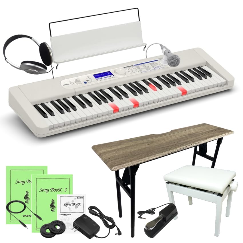 Amazon | カシオ キーボード LK-540 WE ホワイト ソファへ座って弾ける