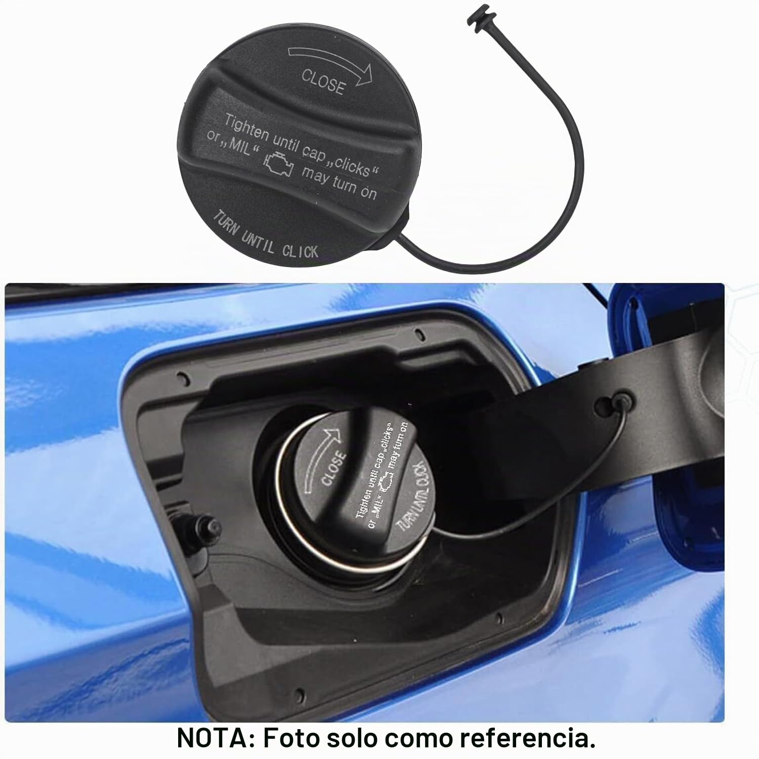 YAOPEI Tapa de gas para depósito de combustible Ensamblaje de tapa de tanque Compatible para BMW y Mini Cooper E36 E39 E46 E60 E90 E92 X3 X5 16116756772 16117222391
