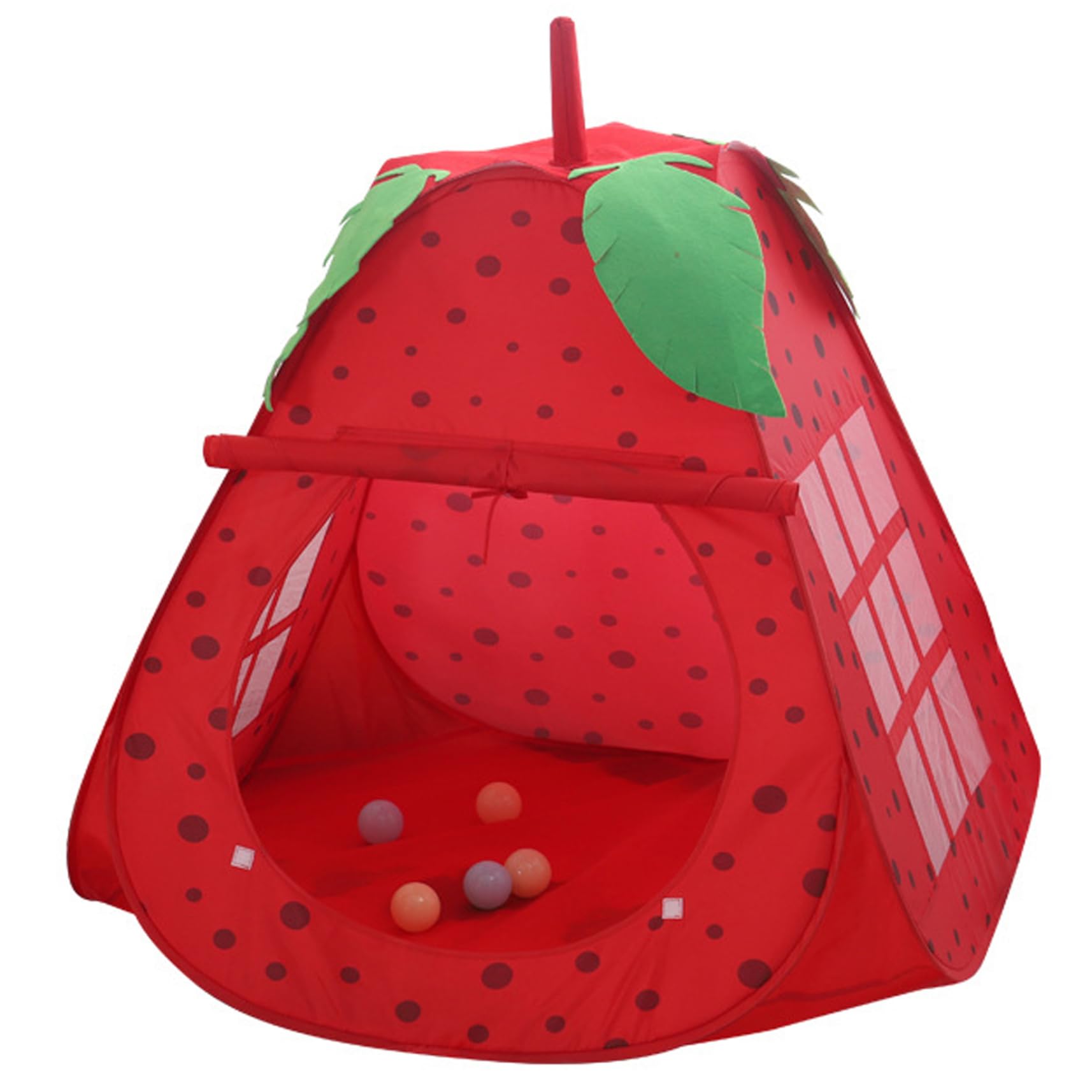 Odoukey Toddler Tent, Kids Tent Indoor Strawberry Kids Play with Door and Mesh Window Portable Play House for Boys and Girls
