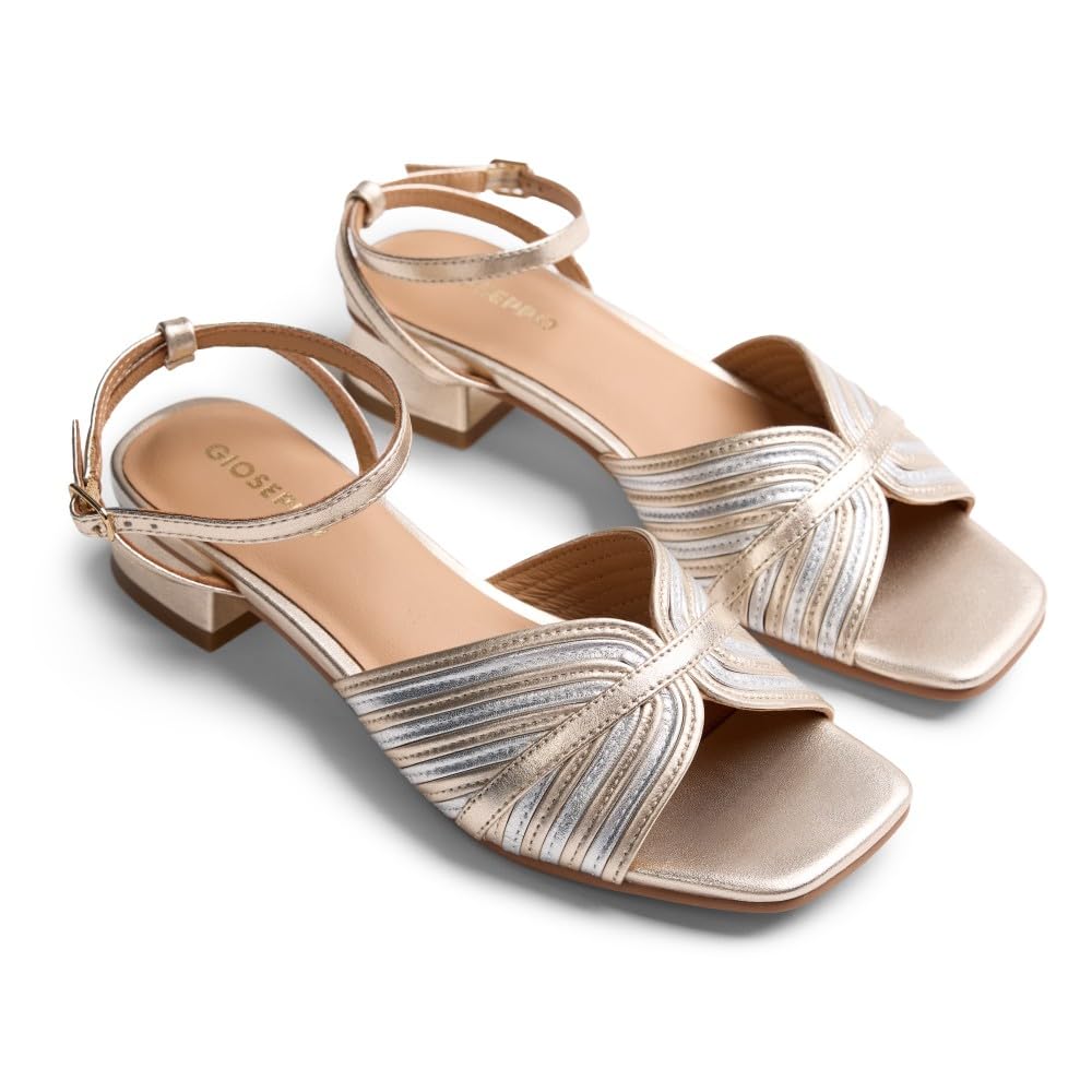 GIOSEPPO Bigelow, Women's T-Strap, Platinum, 39 EU