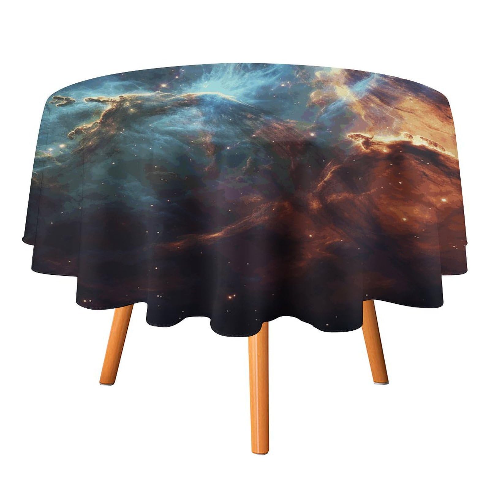 Nappe ronde espace et univers pour décoration de mariage et anniversaire chic