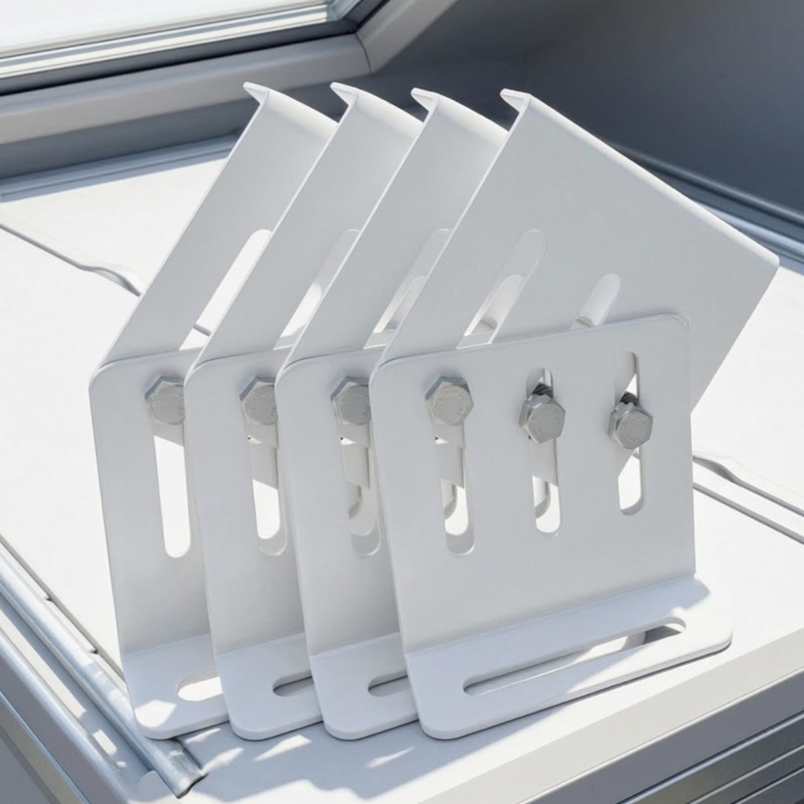 Kit di Fissaggio per Moduli Fotovoltaici con Profilo Alluminio Resistente Alle Intemperie per Uso Esterno su Roulotte E Yacht con Viti di Ancoraggio Robuste